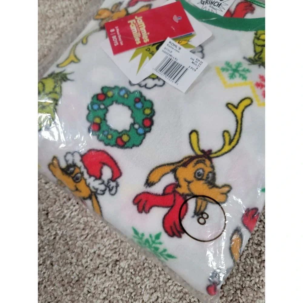 Jammies For Your Families Pajama Set How the Grinch Stole Christmas Boys Size 8